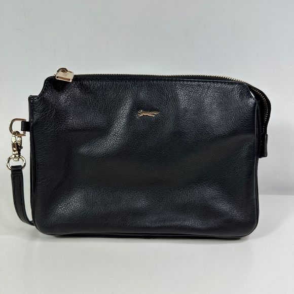 Paul Costello Black Leather Adjustable Strap Crossbody Zip Bag - Picture 1 of 11